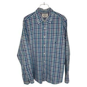 Nautica Men's Sea Voyage Button Down Shirt Blue Aqua White Size XL